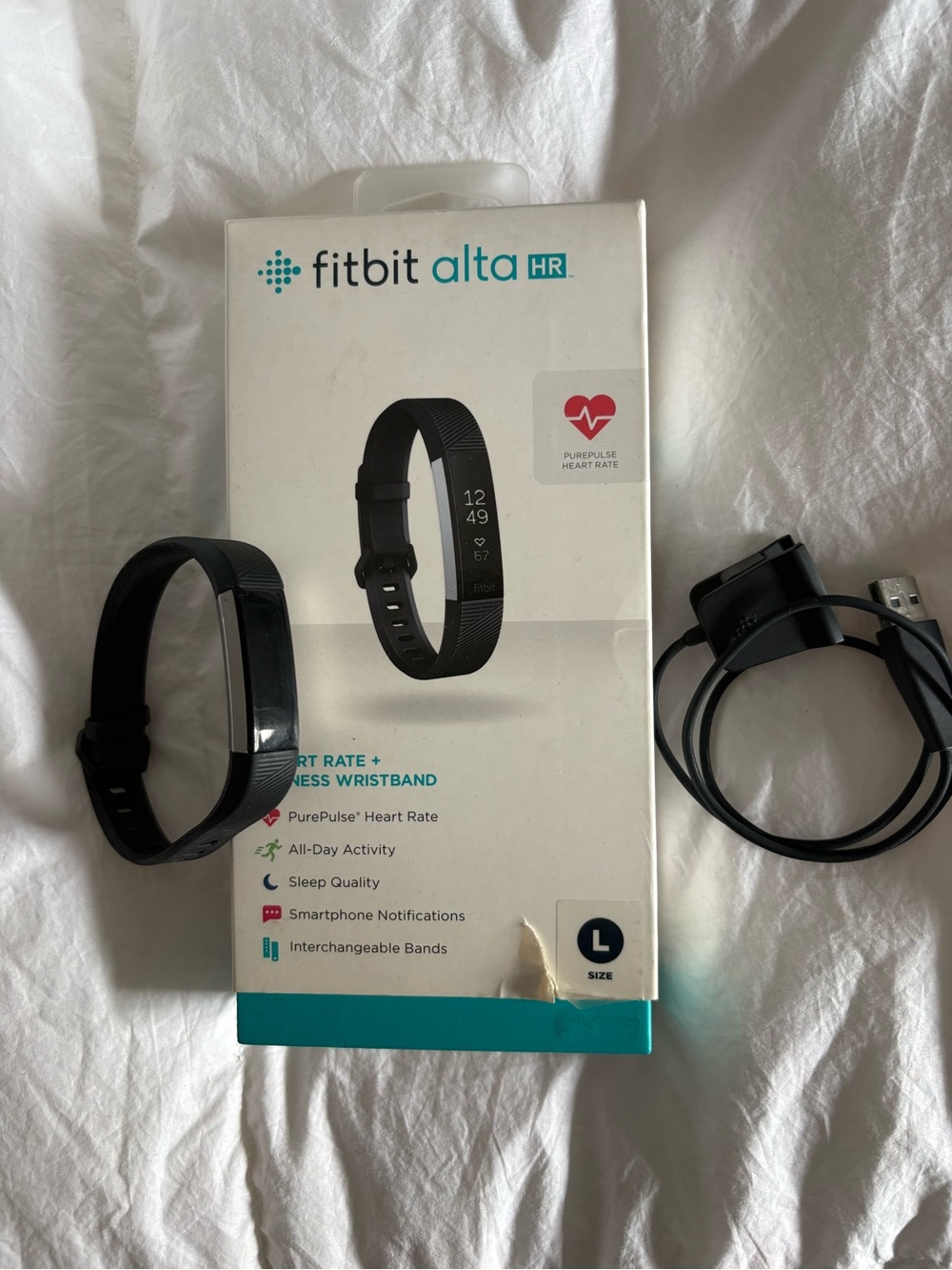 fitbit Alta HR Black Fitness Wristband with Charger